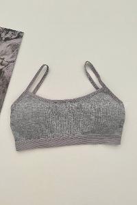 Gray Cotton Without Underwire Unsupport Bralet