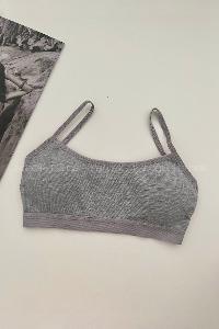 Gray Cotton Without Underwire Unsupport Bralet