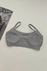 Gray Cotton Without Underwire Unsupport Bralet