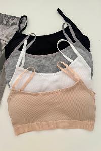 Gray Cotton Without Underwire Unsupport Bralet