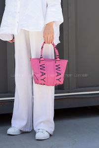 Lamelif Organik Kanvas Kumaş Çapraz Kadın Çanta Fuşya