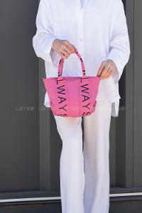 Lamelif Organik Kanvas Kumaş Çapraz Kadın Çanta Fuşya