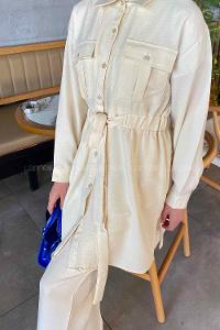 Cream Shirt Collar Long Arm Without Accessories Viscose Fabric Regular Trousers Comfortable Suit