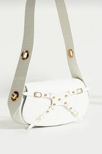 White Buckle Skin Hand Bag Bag