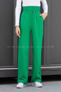 Emerald Green Flared Trousers High Waist Regular Cut Bottom Tracksuit