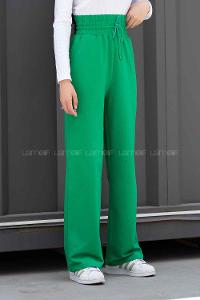 Emerald Green Flared Trousers High Waist Regular Cut Bottom Tracksuit
