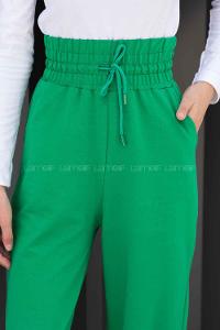 Emerald Green Flared Trousers High Waist Regular Cut Bottom Tracksuit