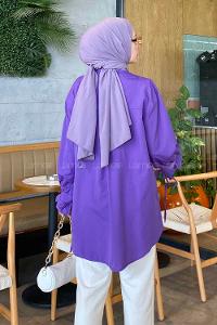 lores Fırfırlı Tunik Mor