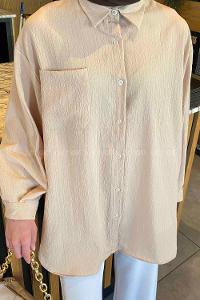 Lamelif Kraşlı Gömlek Sütlü Kahve