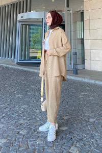 Mink Shirt Collar Bat Sleeve Arm Without Accessories Linen Trousers Linen Suit