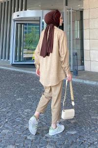 Mink Shirt Collar Bat Sleeve Arm Without Accessories Linen Trousers Linen Suit