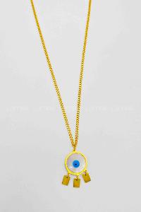 Gold Gold Silver Straight Necklace