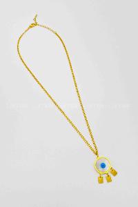 Gold Gold Silver Straight Necklace