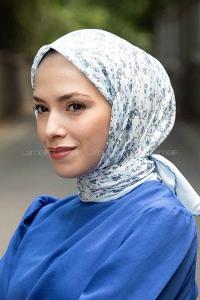 Petrol Blue Cotton Fabric Straight Scarf