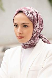 Lamelif Gücci Desen Mos Serisi Şal Gül Kurusu