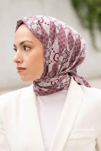 Lamelif Gücci Desen Mos Serisi Şal Gül Kurusu