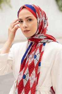 Lamelif Gücci Desen Mos Serisi Şal Kırmızı