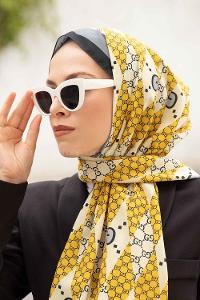 Lamelif Gücci Desen Mos Serisi Şal Sarı