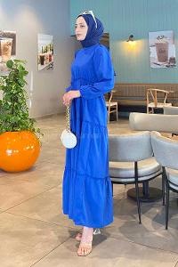 Saxe Crew Neck Cotton Unprinted Dresess