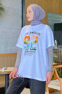 White Crew Neck Short Arm Cotton Printed T-shirt