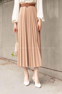 Mink Viscose Fabric Unprinted Pleated Skirt