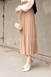 Mink Viscose Fabric Unprinted Pleated Skirt