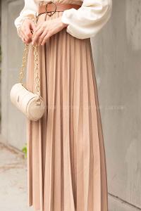 Mink Viscose Fabric Unprinted Pleated Skirt