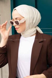 Ecru Cotton Fabric Viscose Fabric Straight Shawl