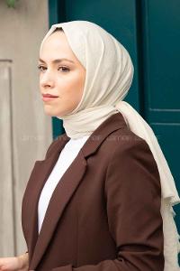 Ecru Cotton Fabric Viscose Fabric Straight Shawl