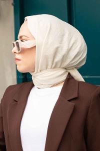 Ecru Cotton Fabric Viscose Fabric Straight Shawl