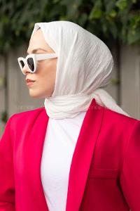 Off White Cotton Fabric Viscose Fabric Straight Shawl