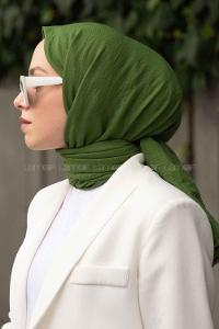 Nefti Green Cotton Fabric Viscose Fabric Straight Shawl