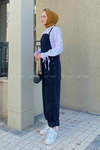 Smoked Normal Neck Denim Unprinted Overalls