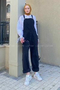 Smoked Normal Neck Denim Unprinted Overalls