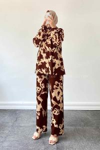 Bitter Brown Shirt Collar Long Arm Without Accessories Cotton Regular Trousers Comfortable Suit