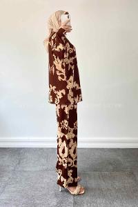 Bitter Brown Shirt Collar Long Arm Without Accessories Cotton Regular Trousers Comfortable Suit