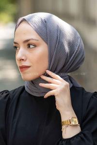 Lamelif Mio Caz Şal Koyu Gri