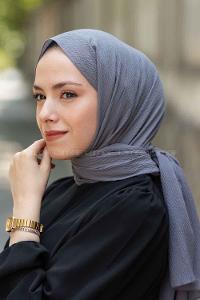 Lamelif Mio Caz Şal Koyu Gri