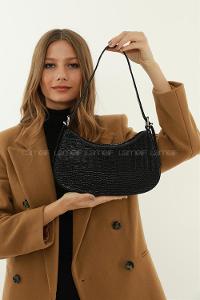 Black-1 Buckle Skin Hand Bag Bag