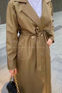 Lamelif Hector Çentik Yakalı Trençkot Haki