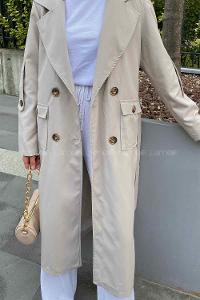 Stone Long Arm Cotton Trench Coat