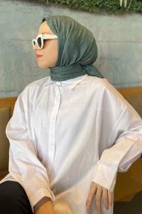 Nefti Green Yellow Cotton Fabric Straight Shawl