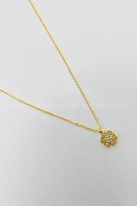 Lamelif Gold Beyaz Kar Tanesi Detaylı Zirkon Kolye