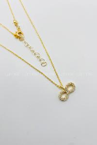 Gold Gold Silver Straight Necklace