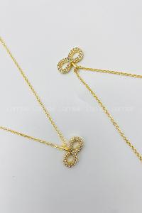 Gold Gold Silver Straight Necklace