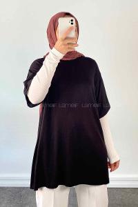 Black Medium Crew Neck Short Arm Combed Fabric Unprinted T-shirt