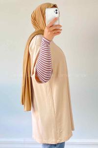 Lamelif Gratuit Düz Penye Taş rengi