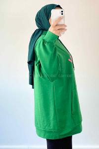 Lamelif Simu Liu Barbie Baskılı İki İplik Sweatshirt Yeşil