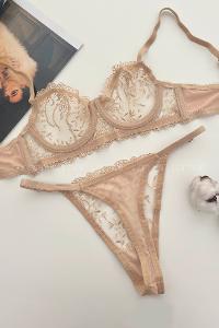 Lamelif Brode Tül Dantelli Nakışlı Takım