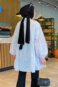 Lamelif Lopez Balon Kol Tunik Beyaz